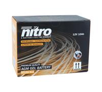 NITRO YT12A-BS GEL -N- YT12A-BS Gel AGM Fermé, Noir, Taille NA, Noir