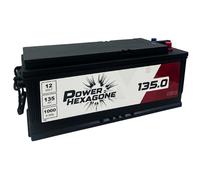 Batterie 12V 135Ah MAC110 - Démarrage 1000A - Batterie Poids Lourd Sans Entretien - Format pro pour Tracteur, Camion, Chantier - Remplacement Origine constructeur - Power Hexagone