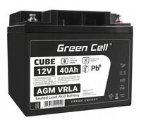Batterie 12V 40Ah AGM VRLA - GREEN CELL - Green Cell Cube - Sans entretien - IP54 étanche - Résistante aux vibrations