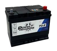 Batterie 12V 70Ah D26L - Démarrage 550A - Batterie Auto Sans Entretien - Format D26L Compatible Voiture, Tracteur, Chantier - Remplacement Origine - Power Hexagone rapide