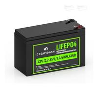 Batterie 12V 7Ah Lifepo4 Rechargeable Lithium, 3000+ cycles à 80% DOD, fonctionne de -20 ℃ à 60 ℃, IP55 pour Voiture pour Enfants, UPS, Système Solaire éolien, E-bike, éclairage, Scooter
