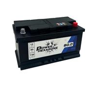 Batterie 12V 80Ah LB4 - Démarrage 740A - Batterie Auto Sans Entretien - Format LB4 Compatible Voitures, Utilitaires et Engins - Remplacement Origine - Power Hexagone