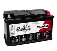 Batterie 12V 95Ah AGM Start & Stop - 850A de Démarrage - Auto Sans Entretien - Format L5 pour Utilitaire et SUV Start & Stop - Remplacement Batterie Origine - Power Hexagone