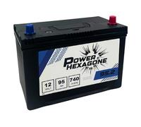 Batterie 12V 95Ah D31L - Démarrage 740A - Batterie Auto Sans Entretien - Format D31L Compatible Voiture, Utilitaire, Tracteur, Engin - Remplacement Origine - Power Hexagone