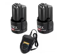 Batterie 12V, Compatible For Bosch, Batterie De Remplacement BAT411 4000mAh BAT411 BAT411A BAT412 BAT412A BAT413 BAT413A Outils Électriques(2 Battery Charger)