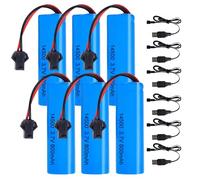Batterie 14500 3.7v 800mah, Afenau 6 pièces Pile 3.7v Rechargeable avec 6 USB Chargers SM-2P Plug, Batterie 3,7v 800mah, 3.7V 800mah Rechargeable pour Voitures RC,Buggys, Bateaux, Chars, Robots