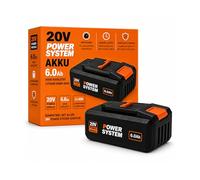 Batterie 20 V 6,0 Ah compatible avec le système Worx PowerShare - Batterie de rechange Li-Ion avec indicateur LED - Haute performance et longue durée de vie