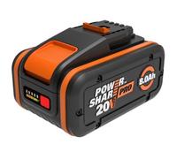 Batterie 20V 8 Ah PowerShare Pro Worx - haute capacité, indicateur de charge