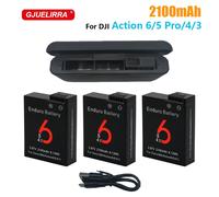 Batterie 2100mAh pour caméra DJI Osmo Action 6 Action 5 Pro/4 et chargeur à 3 emplacements pour accessoires DJI Action 6/5/4/3 2 Battery 1 Charger