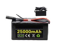 Batterie 25 V 25 Ah for vélo électrique 1000 W, 750 W, 500 W, 18650 Li-ION 25,2 V 6S4P avec Affichage de la capacité et Chargeur 54,6 V 2 A.(T)