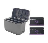 Batterie 2500 mAh/2800 mAh 3,85 V + chargeur à 2 emplacements pour appareil photo Insta360 X5 Action panoramique 360