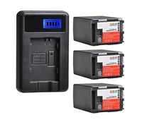 Batterie 2800mAh BP-828 BP828 + Chargeur USB, Compatible for Canon VIXIA HF G50 HF G60 XA40 XA45 GX10 HF G20 HF G21 HFG40 XA10 XA11(3 Battery Set)