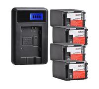 Batterie 2800mAh BP-828 BP828 + Chargeur USB, Compatible for Canon VIXIA HF G50 HF G60 XA40 XA45 GX10 HF G20 HF G21 HFG40 XA10 XA11(4 Battery Set)