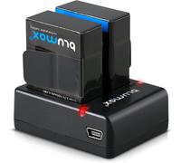 Batterie 2X Compatible avec GoPro Hero 3+ AHDBT-301 1180mAh + Mini Chargeur Double Compatible avec GoPro Hero 3+