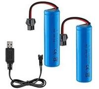 Batterie 3.7V 1200mAh avec Câble USB pour DE45 DE42 1:14 Connecteur SM-2P Recharge Rapide, 2 Pièces, Bleu Bleu G