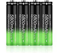 Batterie 3.7V 5800mAh Batterie Rechargeable pour Lampe De Poche LED, Lampe Frontale, Appareils Électroniques-4pcs