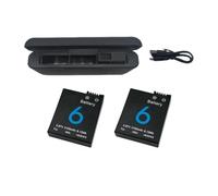 Batterie 3.87V 2100mAh, chargeur à 3 emplacements, Compatible avec DJI Osmo Action 6 Action 5 Pro /4/3/ Osmo 360, accessoires de caméra de sport(2 Battery 1 Charger)