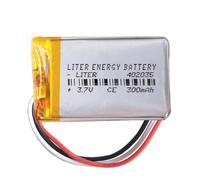 Batterie 3 Fils 402035 LiPo 3.7V 300mAh 1.11Wh 1S 5C Liter Energy Battery Rechargeable avec PCM thermistance NTC Montre électronique Ne Convient Pas à la Radiocommande 37x20x4mm (3P|300mAh|402035)