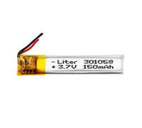 Batterie 301058 LiPo 3.7V 150mAh 0.555Wh 1S 5C Liter Energy Battery pour l'électronique Rechargeable Téléphone Portable Smartwatch GPS - Ne Convient Pas à la Radiocommande 60x10x4mm (150mAh|301058)