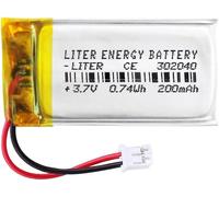 Batterie 302040 LiPo 3,7 V 200 mAh 0,74 Wh Rechargeable Connecteur PH2.0 (JST-PHR-02) Type B Lithium : Assurez-vous que la polarité de l'appareil correspond à la batterie 42 x 20 x 3 mm (PH2200mAh