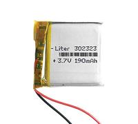 Batterie 302323 LiPo 3.7V 190mAh 0.703Wh 1S 5C Liter Energy Battery pour l'électronique Rechargeable Téléphone Portable Smartwatch GPS - Ne Convient Pas à la Radiocommande 25x23x4mm (190mAh|302323)