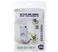 Batterie 3600 mAh et Câble de recharge USB Freaks And Geeks Blanc pour Xbox 360 Blanc G