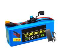 Batterie 36V 12mAh Lithium ION pour vélo électrique Batterie Haute Puissance 200w-1000W 36V 12mAh E-Bike Vélo électrique BMS + 42V Chargeur T Plug,36V 12Ah