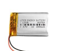 Batterie 383759 LiPo 3.7V 1000mAh 3.7Wh 1S 5C Liter Energy Battery pour l'électronique Rechargeable Téléphone Portable Smartwatch GPS - Ne Convient Pas à la Radiocommande 61x37x4mm (1000mAh|383759)