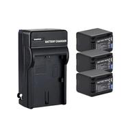 Batterie 3900mAh VW-VBT380 VBT380 VW-VBT190 VBT190 + Chargeur USB, Compatible avec Panasonic HC-VXF999, HC-VXF990, HC-VX870, HC-VX989(3Battery and 1Charger)