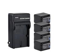 Batterie 3900mAh VW-VBT380 VBT380 VW-VBT190 VBT190 + Chargeur USB, Compatible avec Panasonic HC-VXF999, HC-VXF990, HC-VX870, HC-VX989(4Battery and 1Charger)