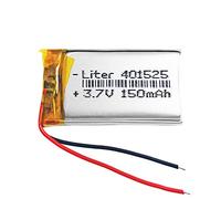 Batterie 401525 LiPo 3.7V 150mAh 0.555Wh 1S 5C Liter Energy Battery pour l'électronique Rechargeable Téléphone Portable Smartwatch GPS - Ne Convient Pas à la Radiocommande 27x15x4mm (150mAh|401525)