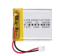 Batterie 402035 LiPo 3.7V 300mAh 1.11Wh Rechargeable avec Connecteur PH2.0 (JST-PHR-02) Type B Lithium: Assurez-Vous Que la polarité de l'appareil Correspond 37x20x4mm (PH2|300mAh|402035)