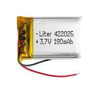 Batterie 422025 LiPo 3.7V 180mAh 0.666Wh 1S 5C Liter Energy Battery pour l'électronique Rechargeable Téléphone Portable Smartwatch GPS - Ne Convient Pas à la Radiocommande 27x20x4mm (180mAh|422025)