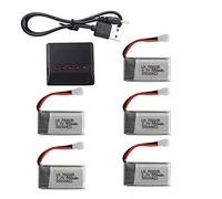 Batterie 5 en 1 avec 5 batteries Li-Po au lithium polymère 3,7 V 550 mAh et câble USB pour SYMA Q11 H99W