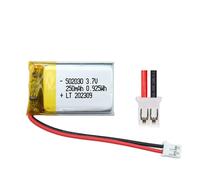 Batterie Lipo 502030 3,7 V 250 mAh - Dimensions : L 30 mm l 20 mm P 5 mm JST PH2.0 - Fiche JST - Carte de protection