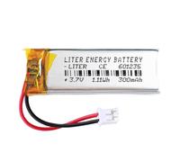 Batterie 601235 LiPo 3.7V 300mAh 1.11Wh Rechargeable avec Connecteur PH2.0 (JST-PHR-02) Type B Lithium: Assurez-Vous Que la polarité de l'appareil Correspond 37x12x6mm (PH2|300mAh|601235)