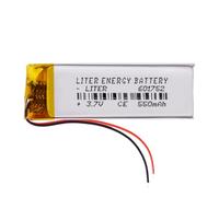 Batterie 601752 LiPo 3.7V 550mAh 2.035Wh 1S 5C Liter Energy Battery pour l'électronique Rechargeable Téléphone Portable Smartwatch GPS - Ne Convient Pas à la Radiocommande 54x17x6mm (550mAh|601752)