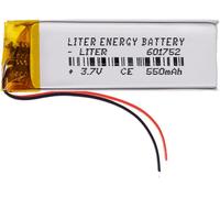 Batterie 601752 LiPo 3.7V 550mAh 2.035Wh 1S 5C Liter Energy Battery pour l'électronique Rechargeable Téléphone Portable Smartwatch GPS-Ne Convient Pas à la Radiocommande 54x17x6mm (550mAh601752)