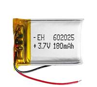 Batterie 602025 LiPo 3.7V 180mAh 0.666Wh 1S 5C Liter Energy Battery pour l'électronique Rechargeable Téléphone Portable Smartwatch GPS - Ne Convient Pas à la Radiocommande 27x20x6mm (180mAh|602025)
