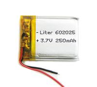 Batterie 602025 LiPo 3.7V 250mAh 0.925Wh 1S 5C Liter Energy Battery pour l'électronique Rechargeable Téléphone Portable Smartwatch GPS - Ne Convient Pas à la Radiocommande 27x25x6mm (250mAh|602025)