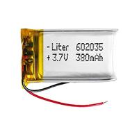 Batterie 602035 LiPo 3.7V 380mAh 1.406Wh 1S 5C Liter Energy Battery pour l'électronique Rechargeable Téléphone Portable Smartwatch GPS - Ne Convient Pas à la Radiocommande 37x20x6mm (380mAh|602035)