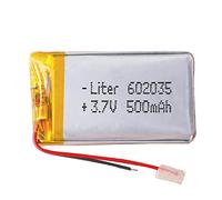 Batterie 602035 LiPo 3.7V 500mAh 1.85Wh 1S 5C Liter Energy Battery pour l'électronique Rechargeable Téléphone Portable Smartwatch GPS - Ne Convient Pas à la Radiocommande 37x20x6mm (500mAh|602035)