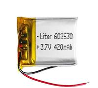 Batterie 602530 LiPo 3.7V 420mAh 1.554Wh 1S 5C Liter Energy Battery pour l'électronique Rechargeable Téléphone Portable Smartwatch GPS - Ne Convient Pas à la Radiocommande 32x25x6mm (420mAh|602530)