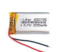 Batterie 651725 LiPo 3.7V 200mAh 0.74Wh 1S 5C Liter Energy Battery pour l'électronique Rechargeable Téléphone Portable Smartwatch GPS - Ne Convient Pas à la Radiocommande 27x17x7mm (200mAh|651725)