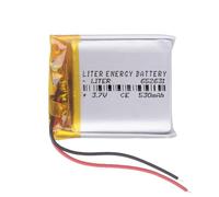 Batterie 652631 LiPo 3.7V 530mAh 1.961Wh 1S 5C Liter Energy Battery pour l'électronique Rechargeable Téléphone Portable Smartwatch GPS - Ne Convient Pas à la Radiocommande 33x26x6.5mm (530mAh|652631)
