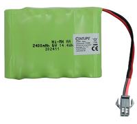efaso Batterie NiMH 6 V, 2400 mAh AA RC rechargeable SM 2P connecteur pour voitures télécommandées, batterie blindée