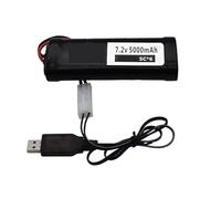 Batterie 7.2V 5000mAh, Compatible for SC, chargeur 7.2v for jouets RC, voiture-citerne, avion, hélicoptère avec connecteurs, batterie 1/16 7.2v(5000mah with USB)