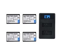 Batterie 7,4 V 2200 MAh LP-E10 LPE10 LP E10 for Appareil Photo Numérique - Compatible avec Canon 1100D, 1200D, 1300D, 2000D, 4000D, Rebel T3, T5, T6, Kiss X50, X70(4 Battery 1 Charger)