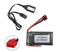 Batterie 7,4V / 1600mAh / 9125 + Câble USB Compatible Avec 7,4V Batteries