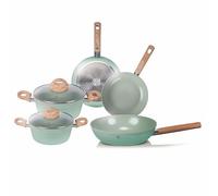Batterie 7 pièces, revêtement intérieur antiadhésif en céramique, alliage d'aluminium, induction, Green OuiChef